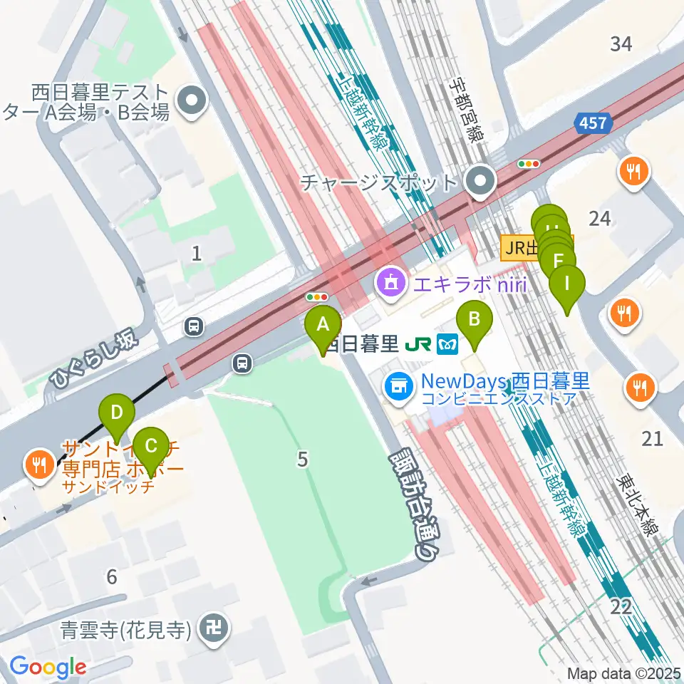 I.G.Oスタジオ周辺のファミレス・ファーストフード一覧地図