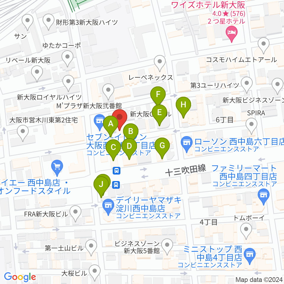 アトリエアルファ 木管楽器専門店周辺のファミレス・ファーストフード一覧地図