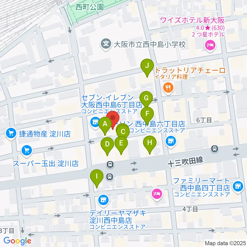 アトリエアルファ 木管楽器専門店周辺のファミレス・ファーストフード一覧地図