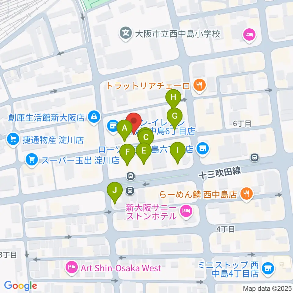 アトリエアルファ 木管楽器専門店周辺のファミレス・ファーストフード一覧地図