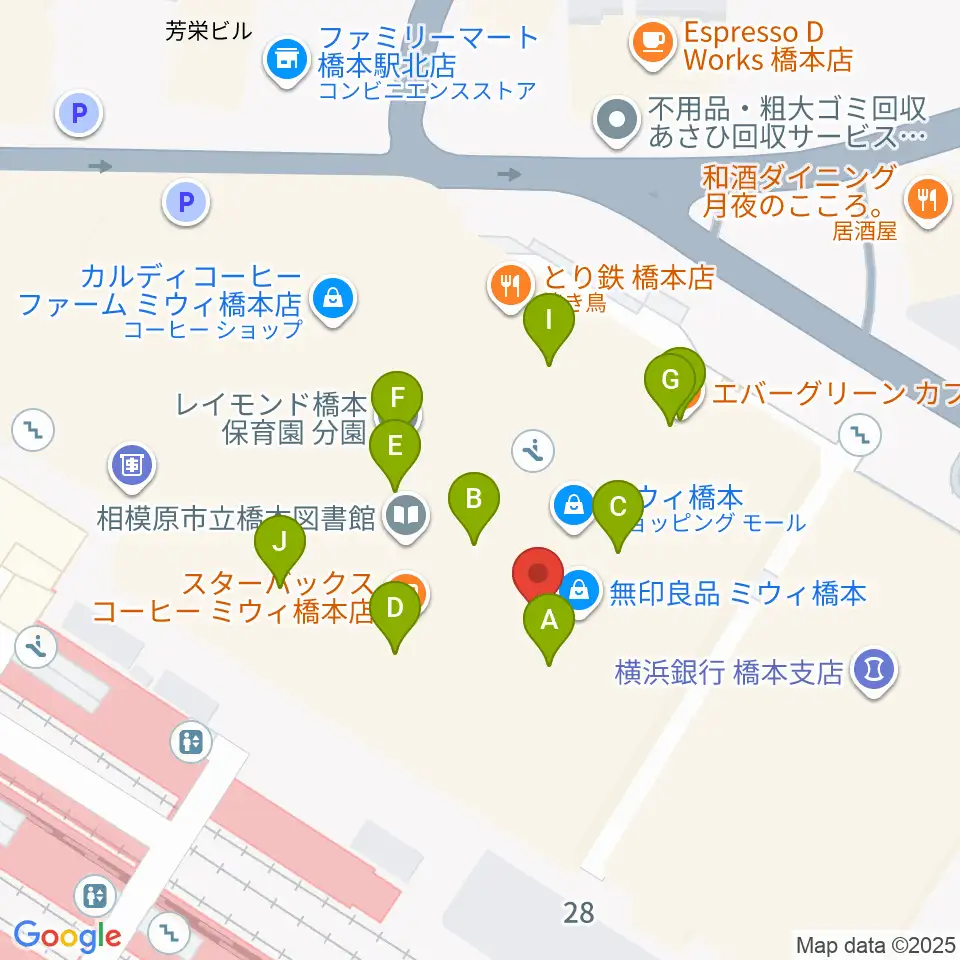 ほねごり杜のホールはしもと周辺のファミレス・ファーストフード一覧地図
