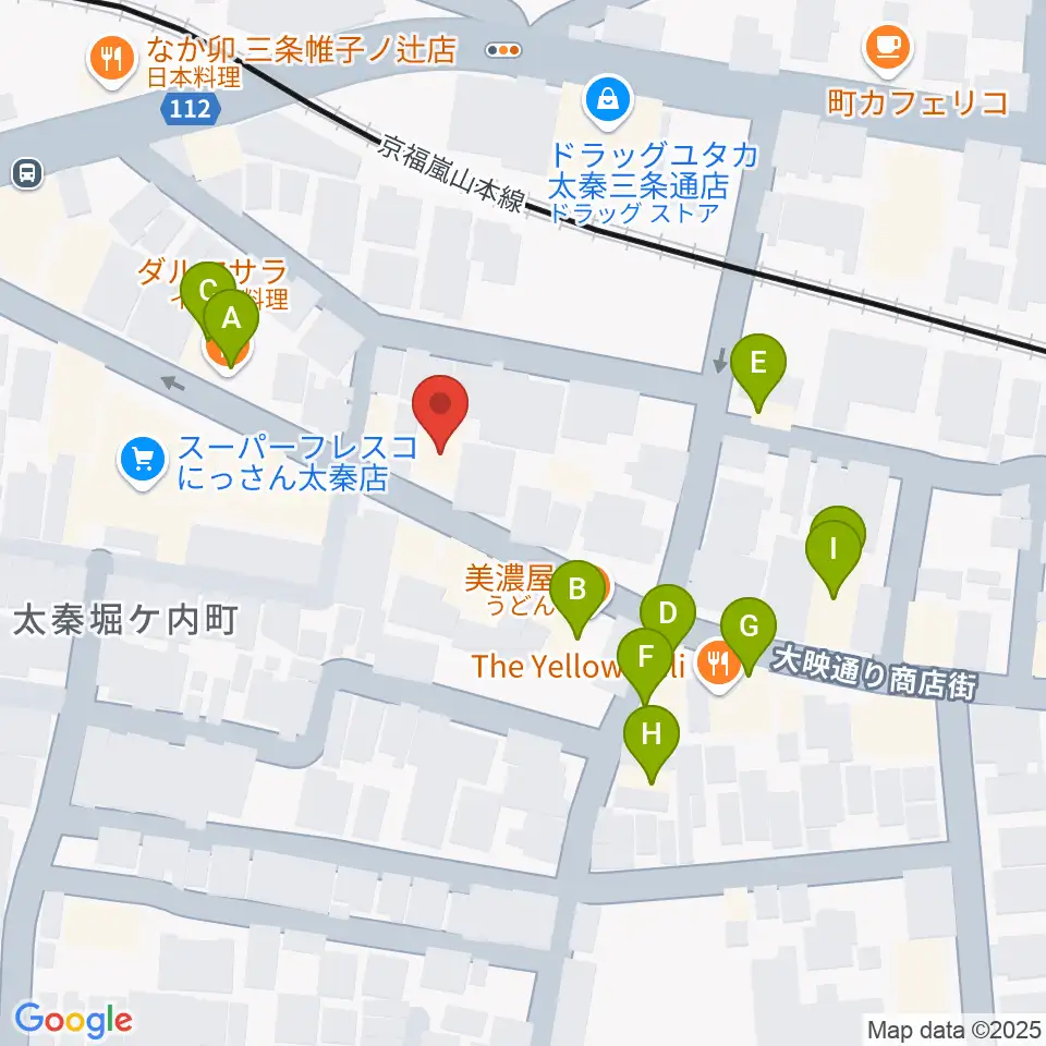 ひまわり音楽教室周辺のファミレス・ファーストフード一覧地図
