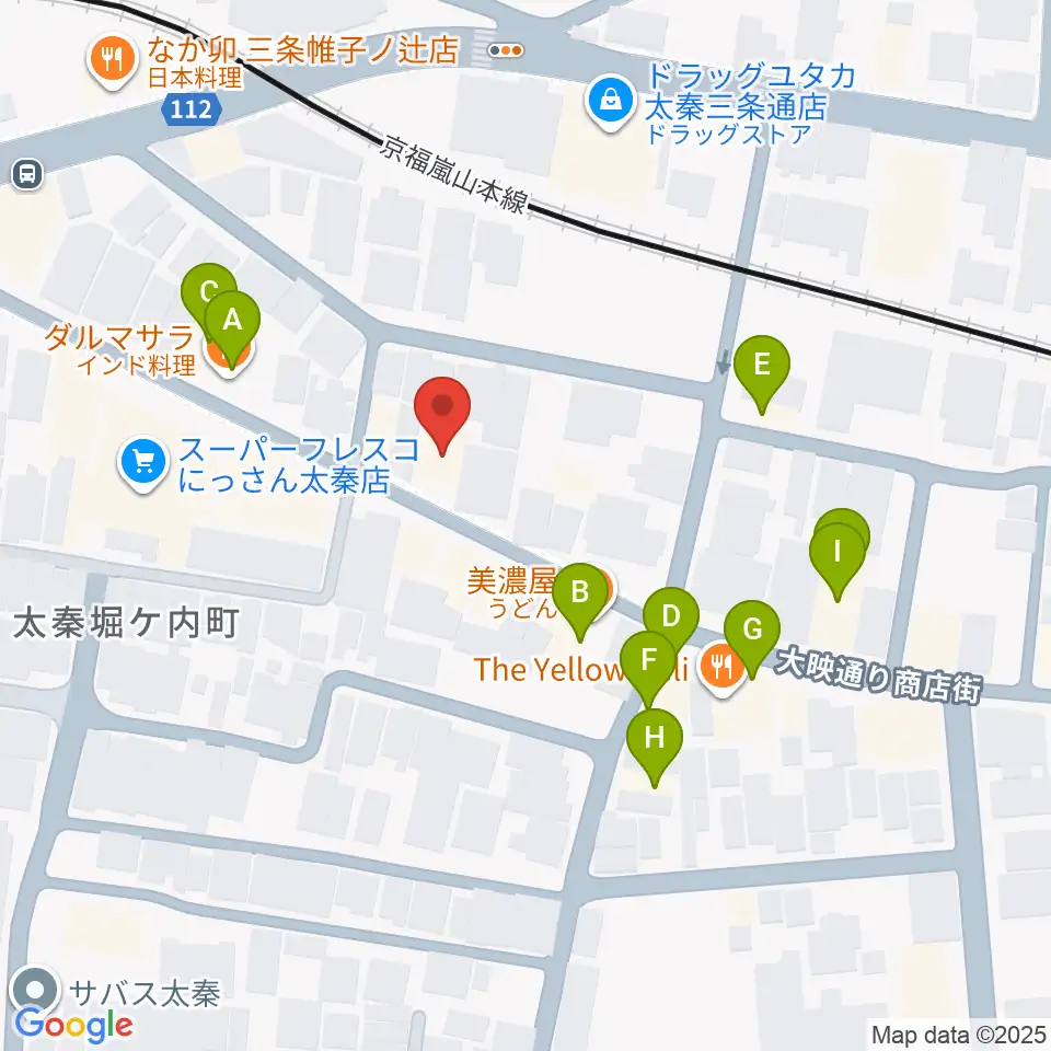 ひまわり音楽教室周辺のファミレス・ファーストフード一覧地図