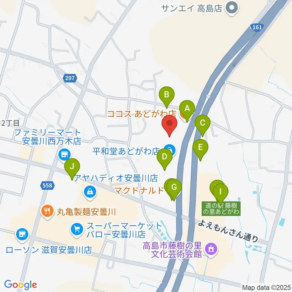 サウンドステーションあどがわ周辺のファミレス・ファーストフード一覧地図