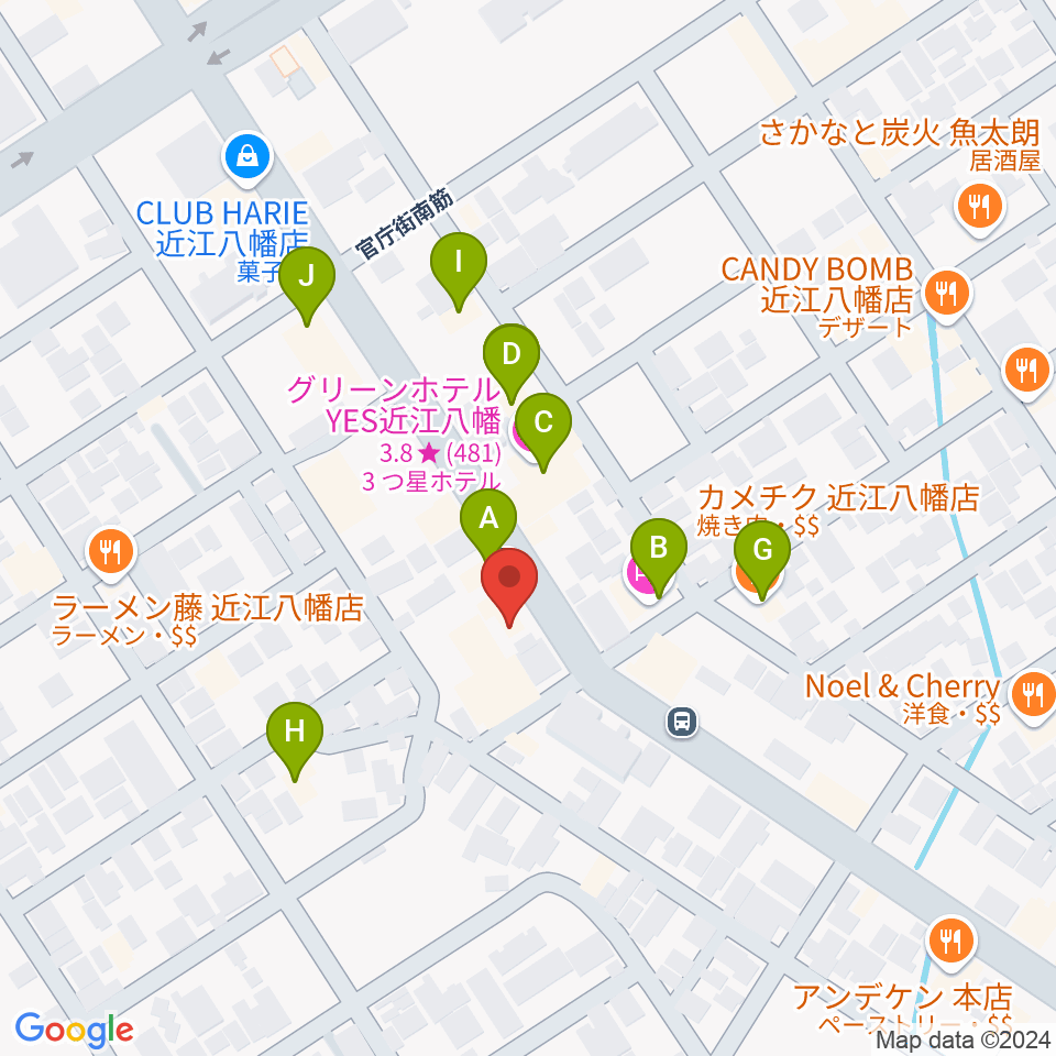 石岡楽器周辺のファミレス・ファーストフード一覧地図