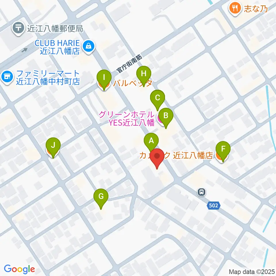 石岡楽器周辺のファミレス・ファーストフード一覧地図