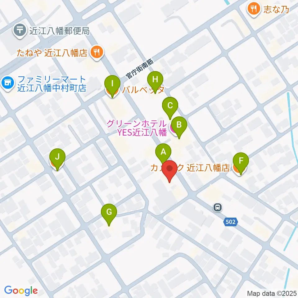 石岡楽器周辺のファミレス・ファーストフード一覧地図