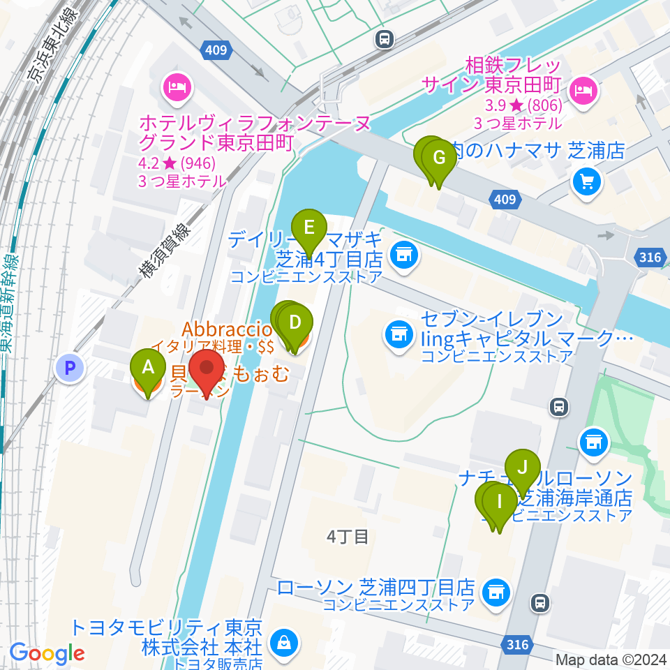 広野音楽教室周辺のファミレス・ファーストフード一覧地図