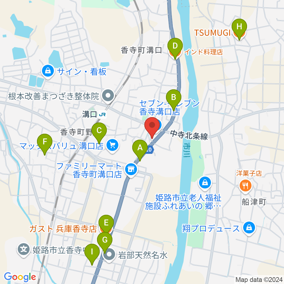 ギター専門店PAL周辺のファミレス・ファーストフード一覧地図