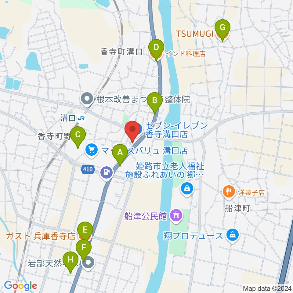 ギター専門店PAL周辺のファミレス・ファーストフード一覧地図