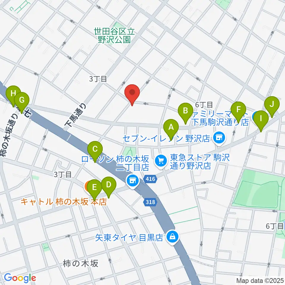 アウラ音楽院 学芸大学教室周辺のファミレス・ファーストフード一覧地図