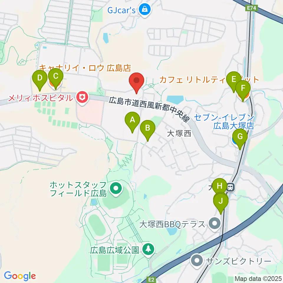 A.Cityセンター ヤマハミュージック周辺のファミレス・ファーストフード一覧地図