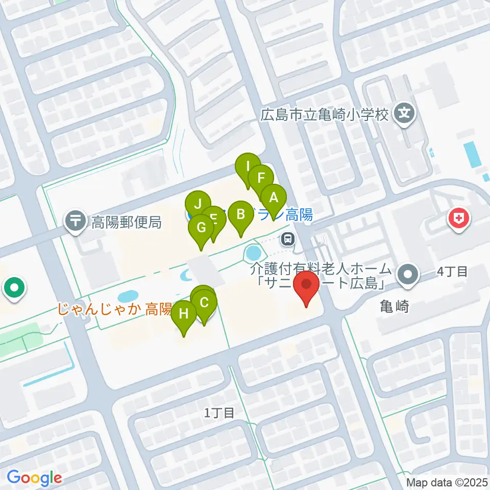 高陽センター ヤマハミュージック周辺のファミレス・ファーストフード一覧地図