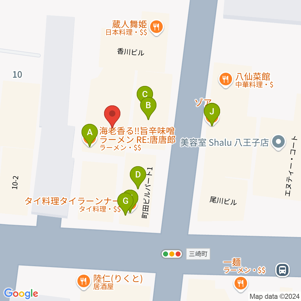 スタジオムジカ周辺のファミレス・ファーストフード一覧地図