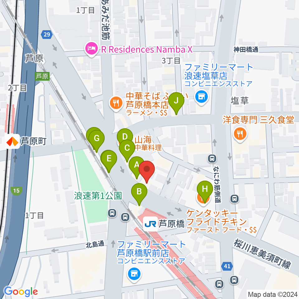 太鼓正周辺のファミレス・ファーストフード一覧地図