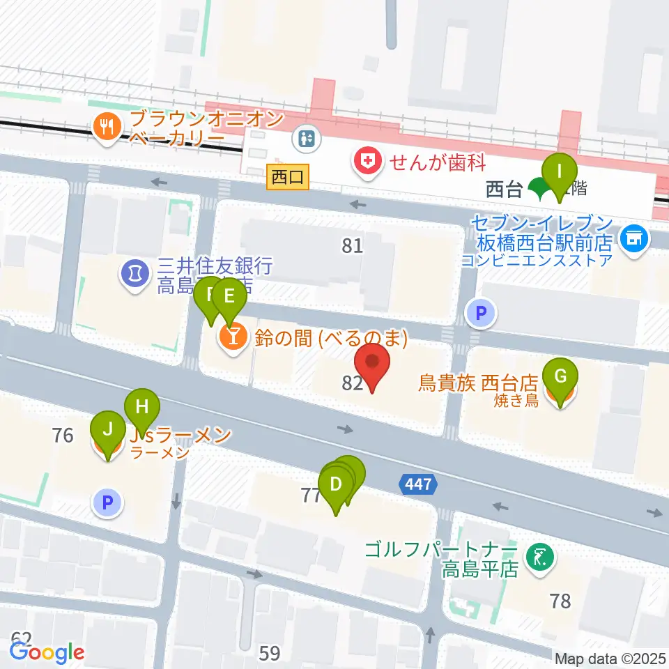 マツモトピアノサービス周辺のファミレス・ファーストフード一覧地図