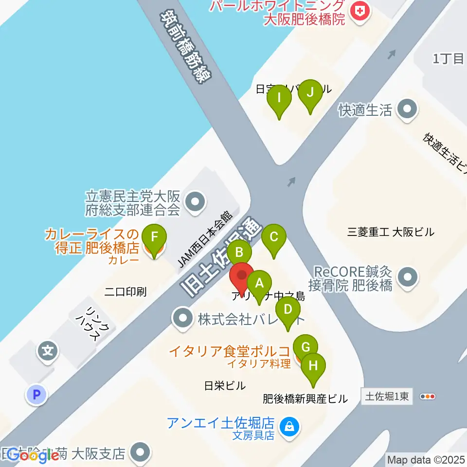 オンユー楽器周辺のファミレス・ファーストフード一覧地図