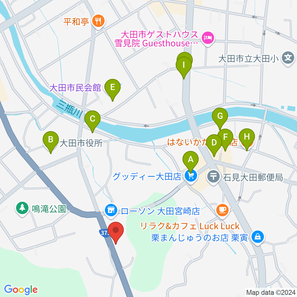 ナガイ音楽教室周辺のファミレス・ファーストフード一覧地図