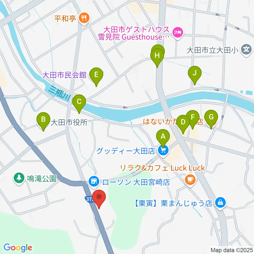 ナガイ音楽教室周辺のファミレス・ファーストフード一覧地図