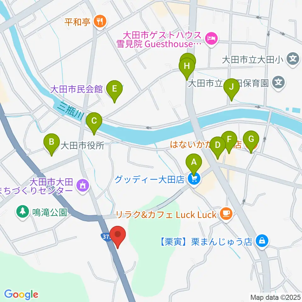 ナガイ音楽教室周辺のファミレス・ファーストフード一覧地図