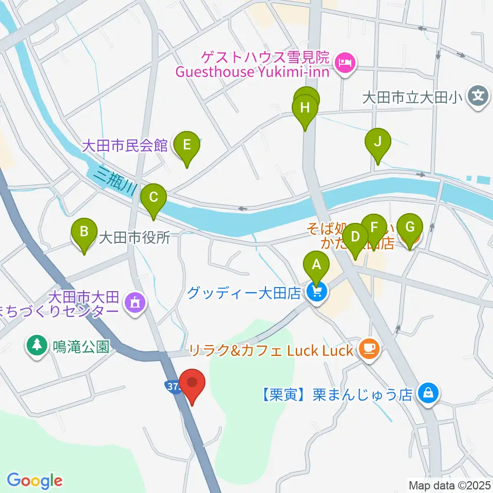 ナガイ音楽教室周辺のファミレス・ファーストフード一覧地図