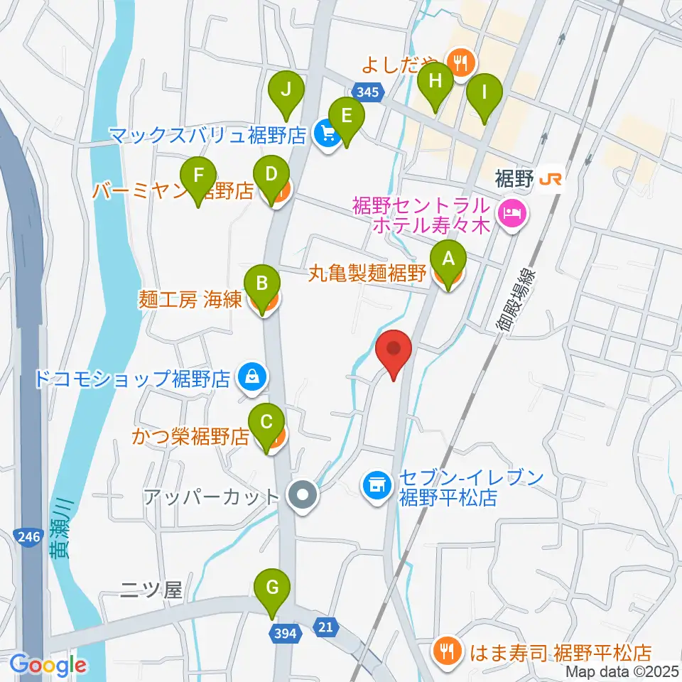 タンザワ楽器 裾野ミュージックセンター周辺のファミレス・ファーストフード一覧地図