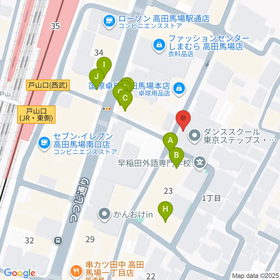 東京ステップスアーツ周辺のファミレス・ファーストフード一覧地図