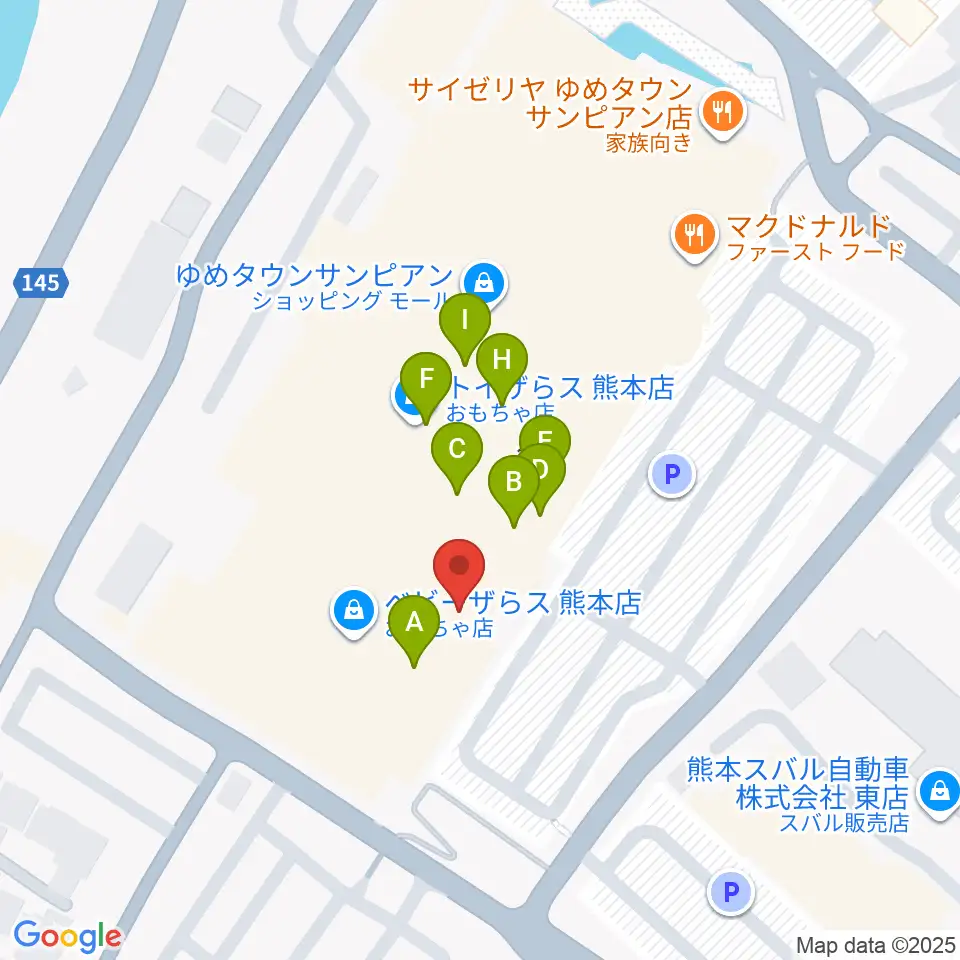大谷楽器店 サンピアン教室周辺のファミレス・ファーストフード一覧地図