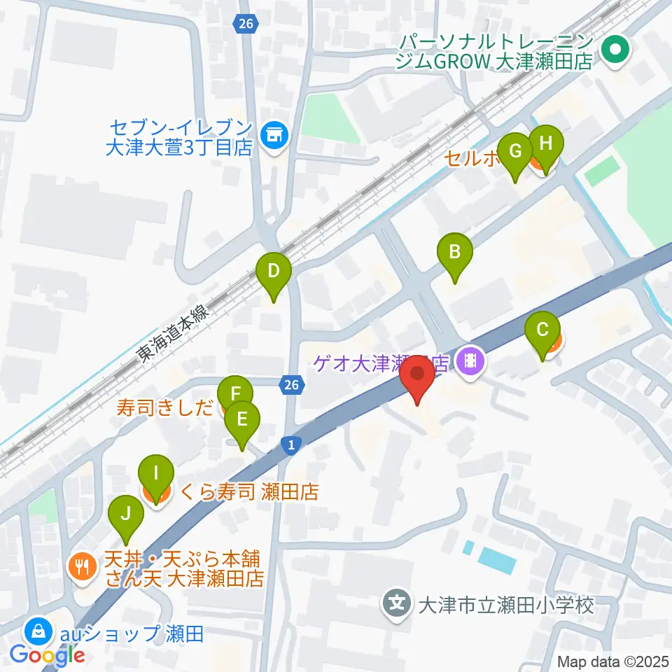 リッツ楽器周辺のファミレス・ファーストフード一覧地図