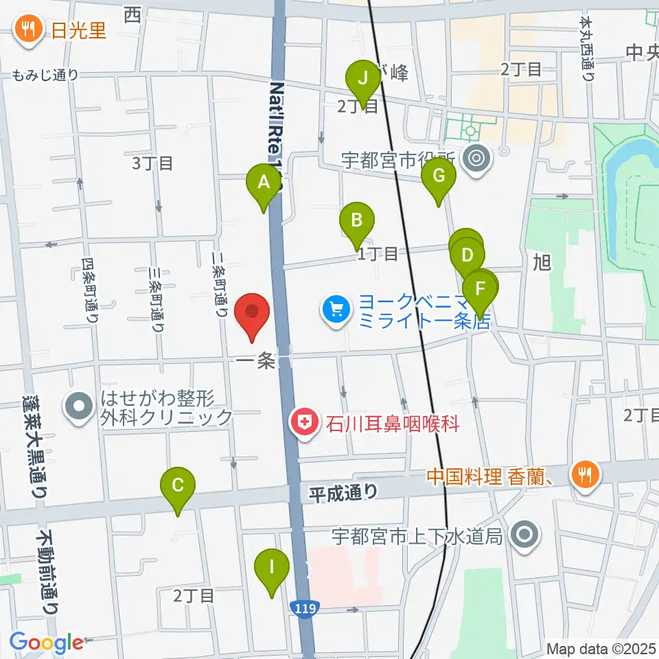 アプトホール周辺のファミレス・ファーストフード一覧地図