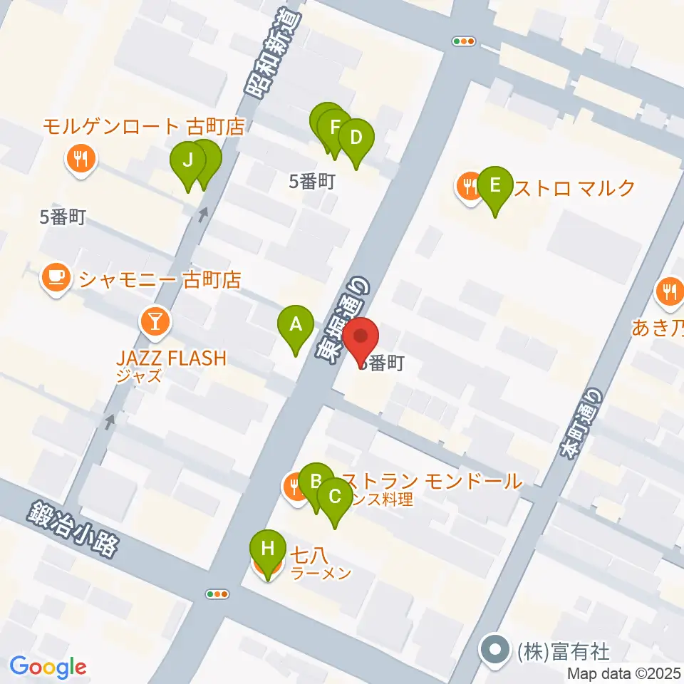 あぽろん新潟店周辺のファミレス・ファーストフード一覧地図