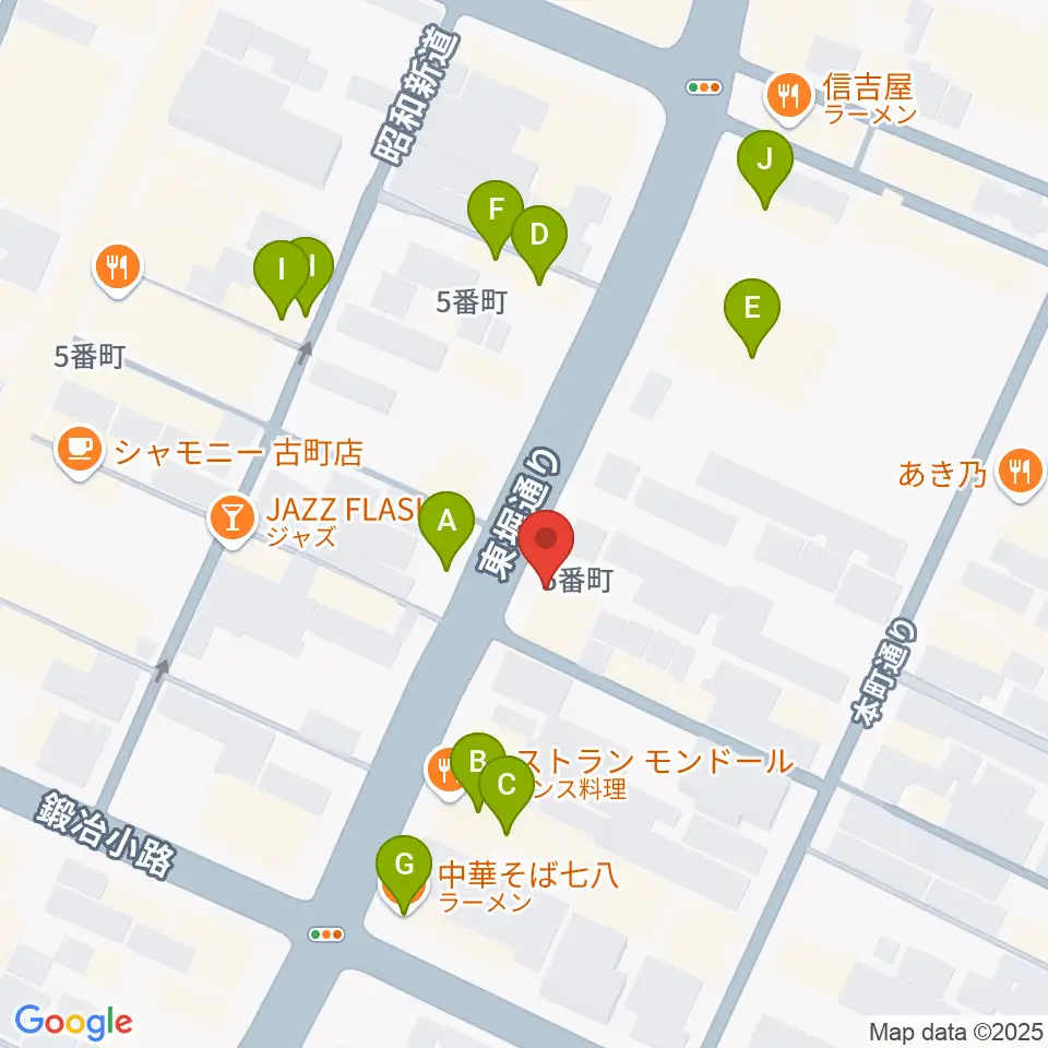 あぽろん新潟店周辺のファミレス・ファーストフード一覧地図