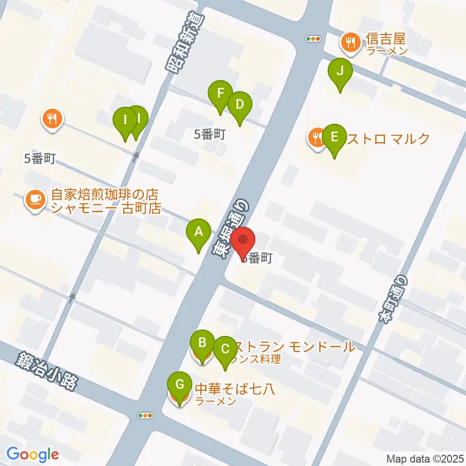 あぽろん新潟店周辺のファミレス・ファーストフード一覧地図