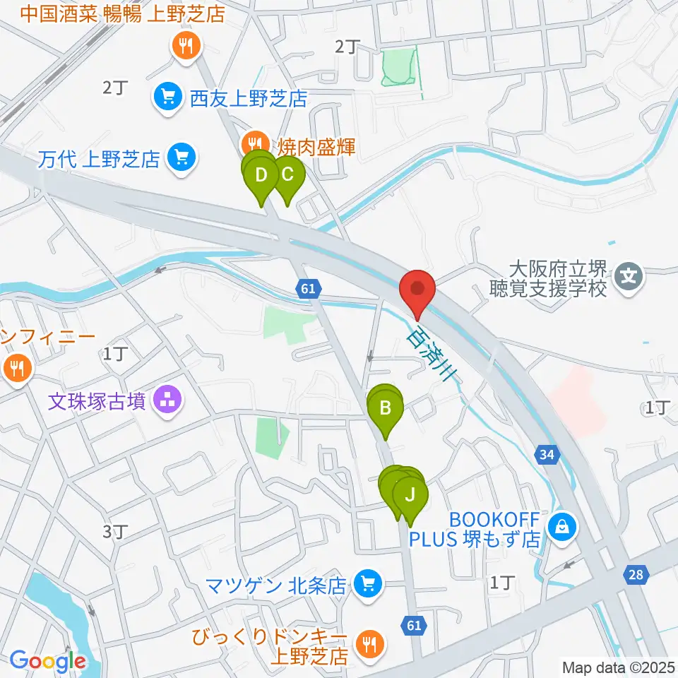 FSアカデミー本校周辺のファミレス・ファーストフード一覧地図