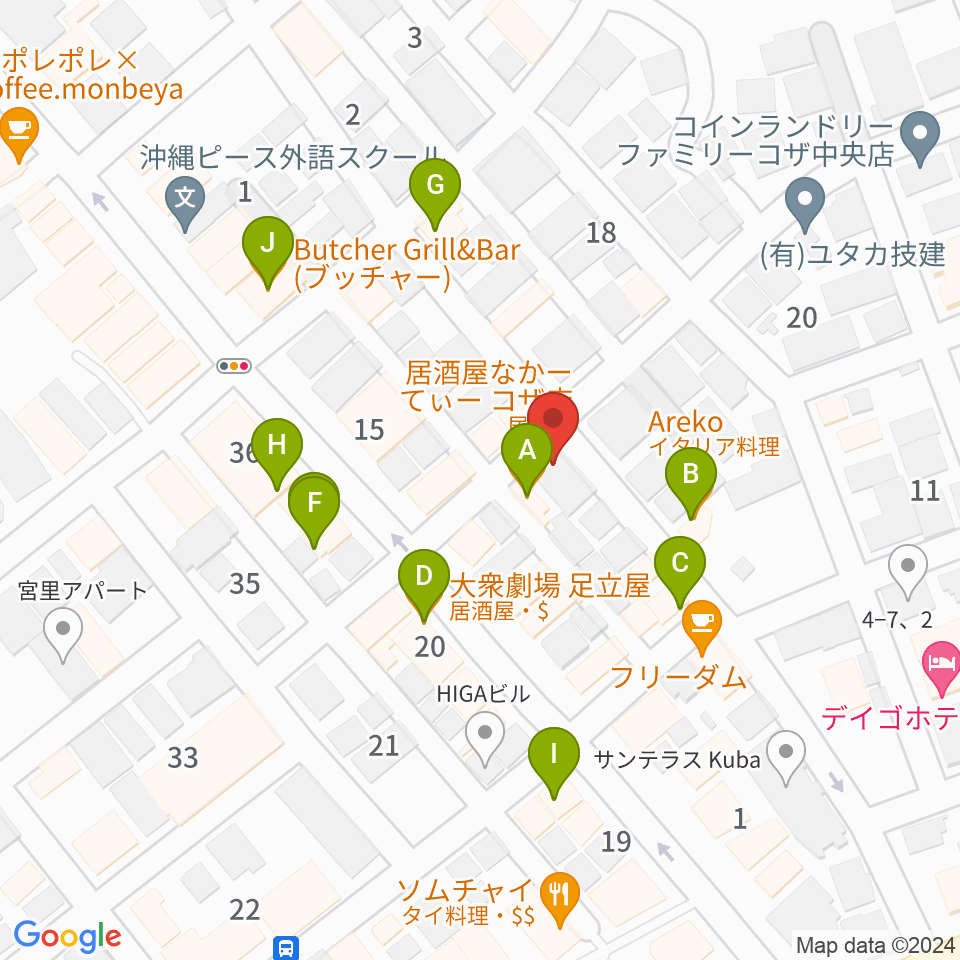 知名御多出横（知名オーディオ）周辺のファミレス・ファーストフード一覧地図