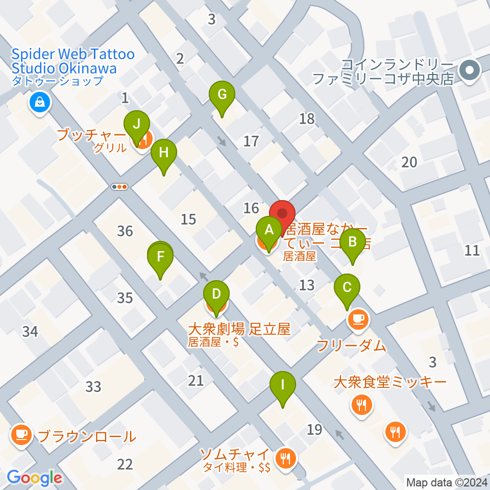 知名御多出横（知名オーディオ）周辺のファミレス・ファーストフード一覧地図