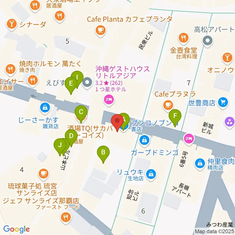 知名オーディオ周辺のファミレス・ファーストフード一覧地図