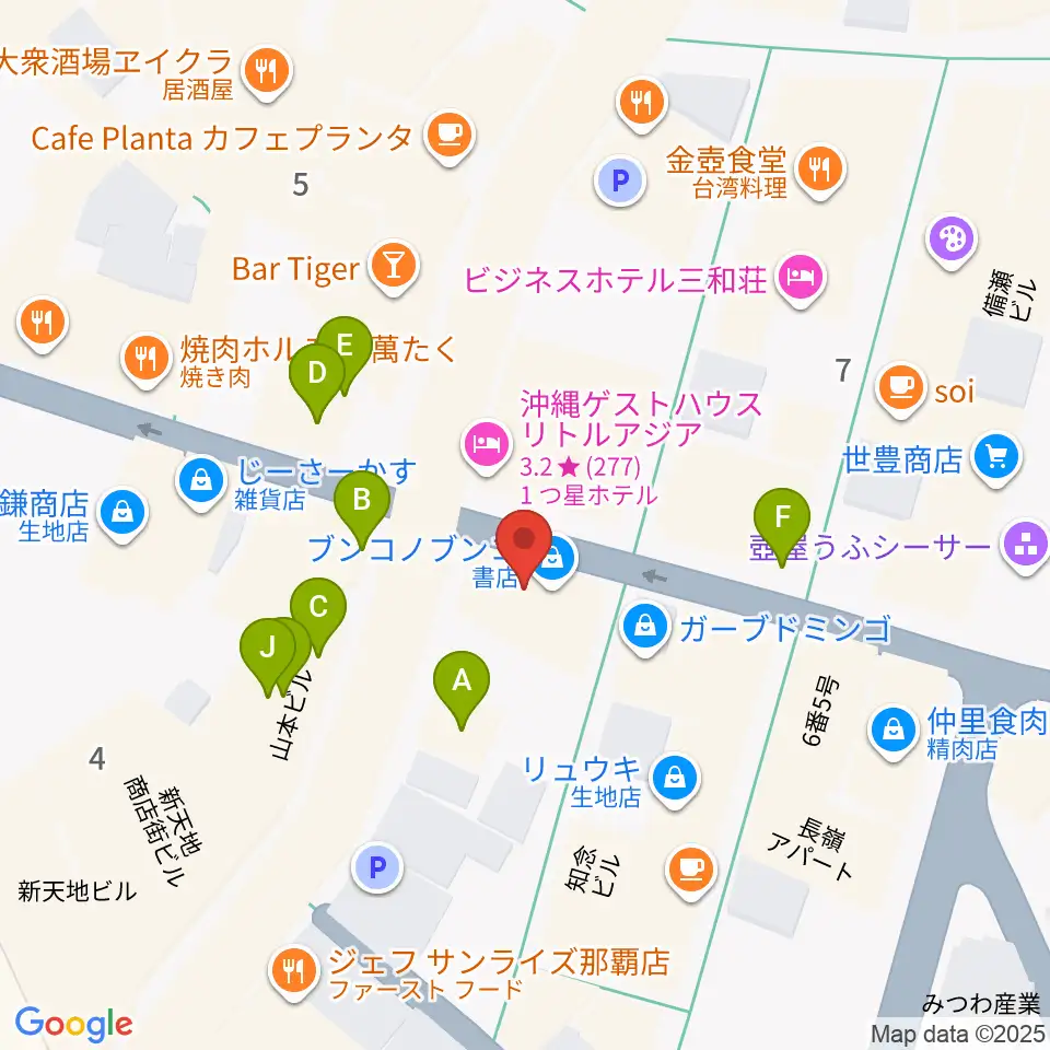 知名オーディオ周辺のファミレス・ファーストフード一覧地図