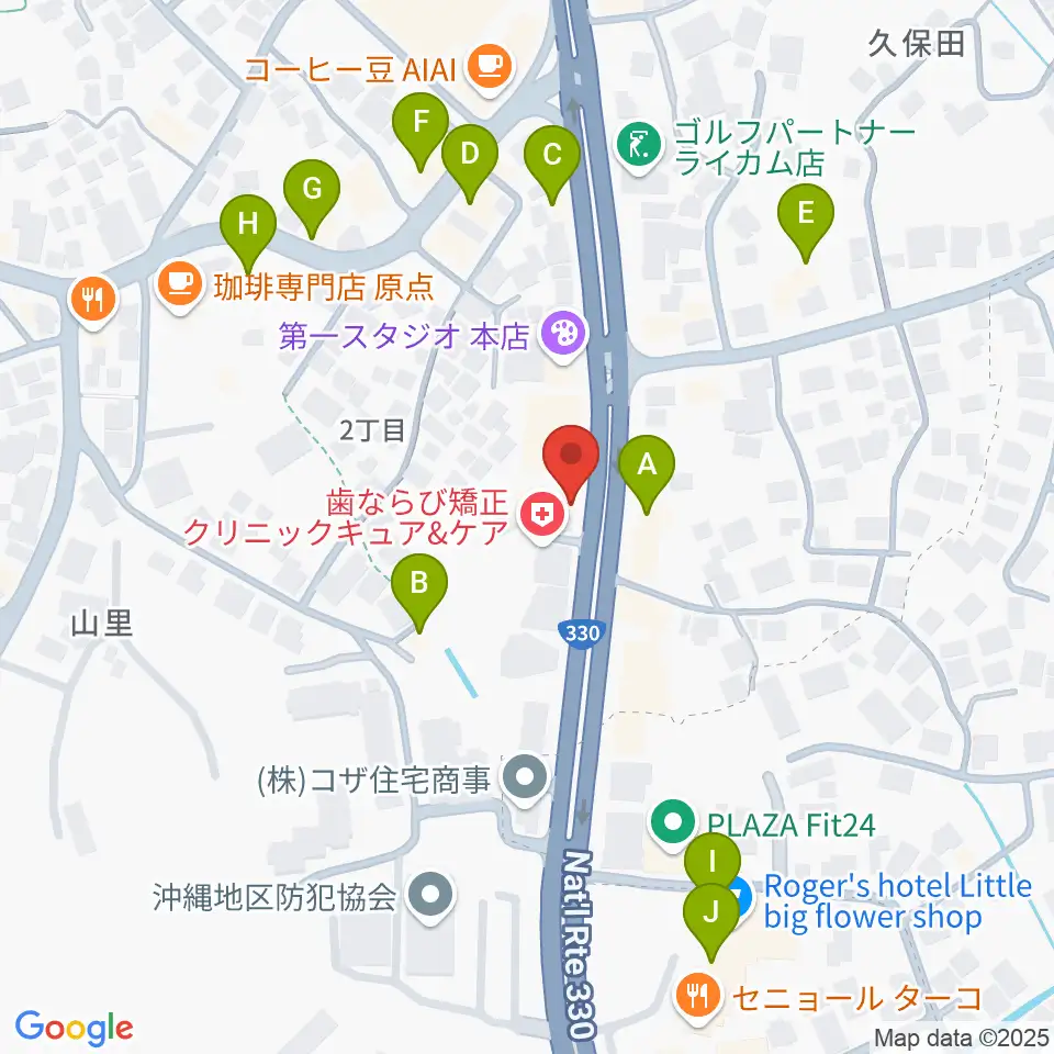 島ピアノセンター周辺のファミレス・ファーストフード一覧地図