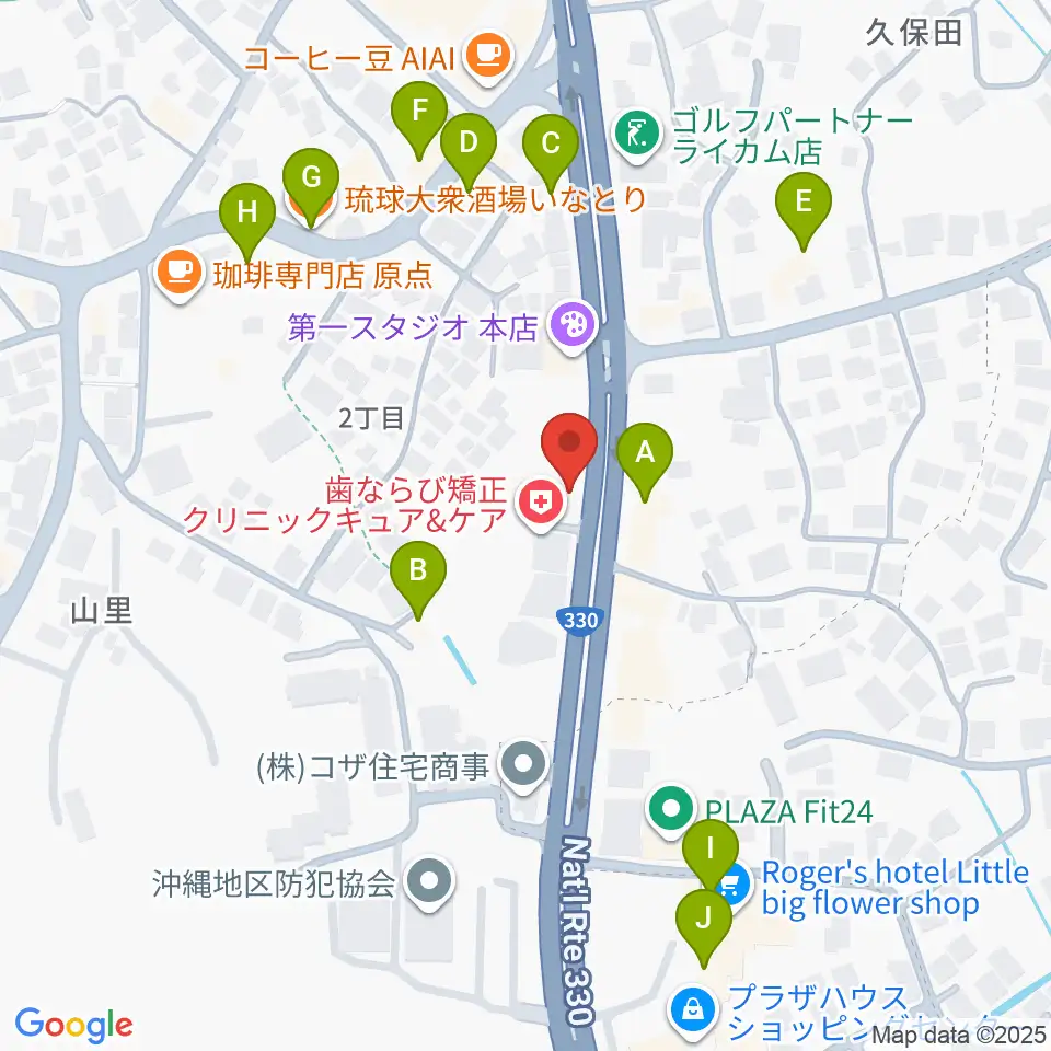 島ピアノセンター周辺のファミレス・ファーストフード一覧地図