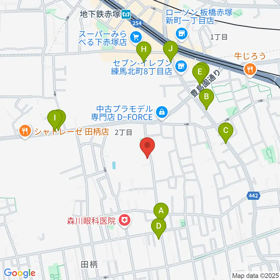 吉田音楽教室周辺のファミレス・ファーストフード一覧地図