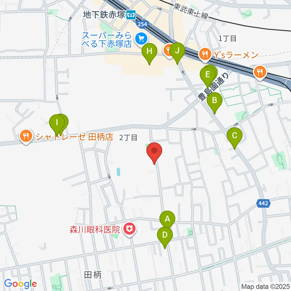 吉田音楽教室周辺のファミレス・ファーストフード一覧地図