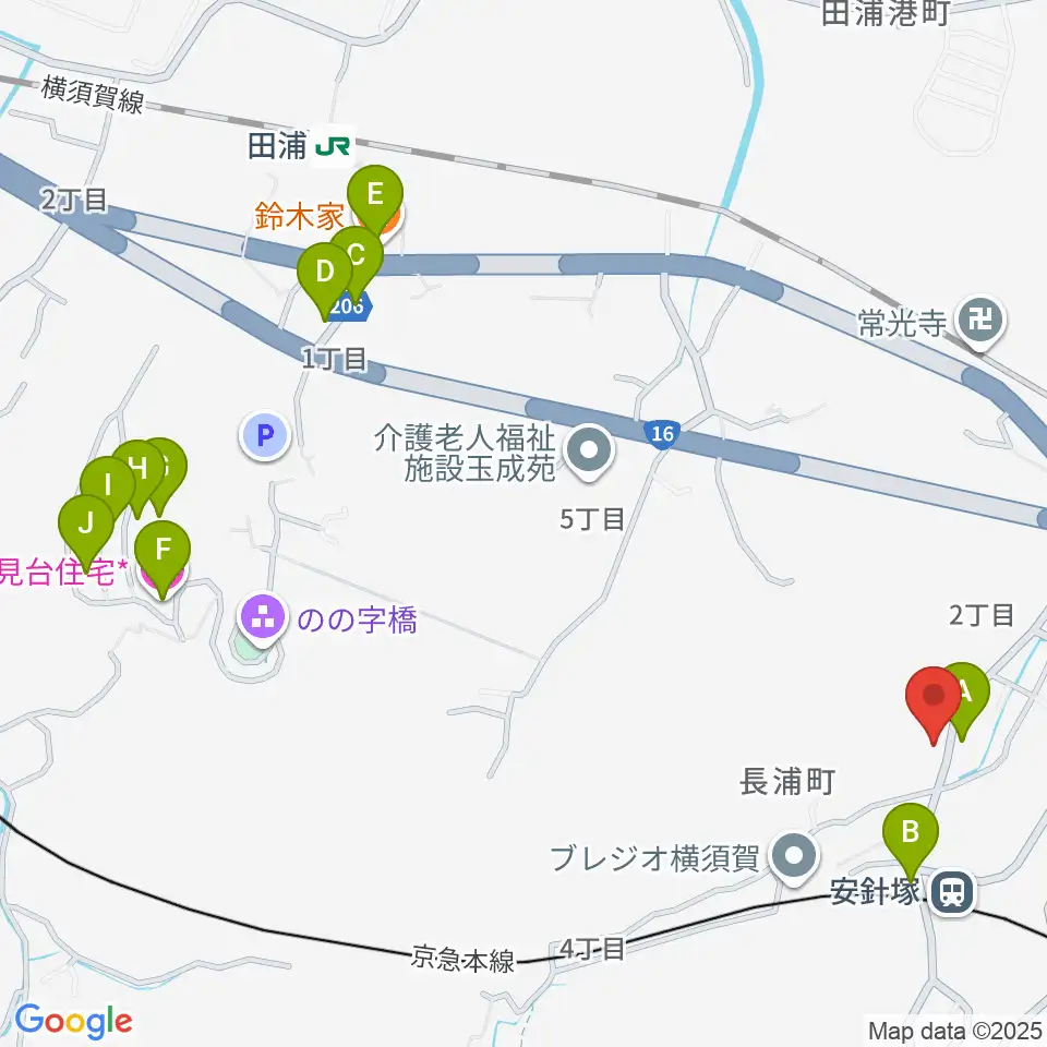アラベスク音楽教室周辺のファミレス・ファーストフード一覧地図