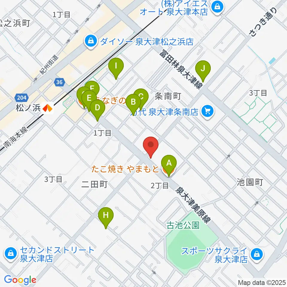 グレイスピアノサービス周辺のファミレス・ファーストフード一覧地図