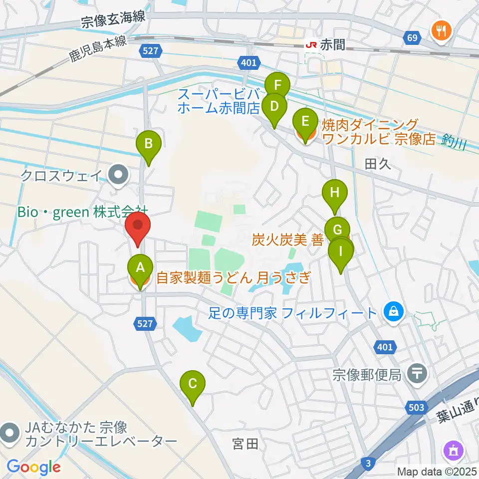 自由ヶ丘フォレストホール周辺のファミレス・ファーストフード一覧地図
