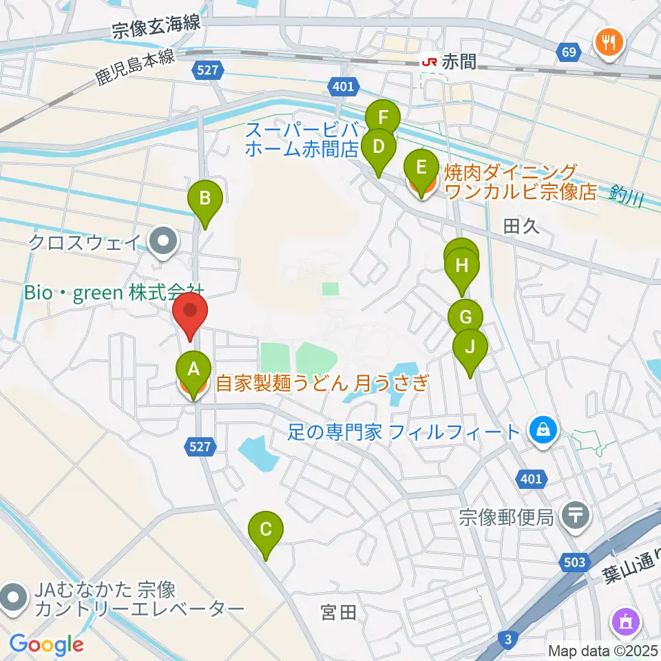 自由ヶ丘フォレストホール周辺のファミレス・ファーストフード一覧地図