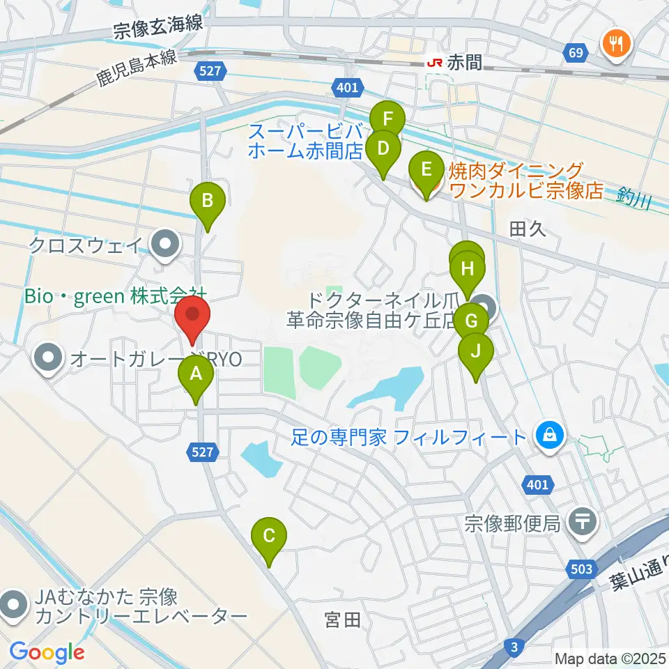 自由ヶ丘フォレストホール周辺のファミレス・ファーストフード一覧地図