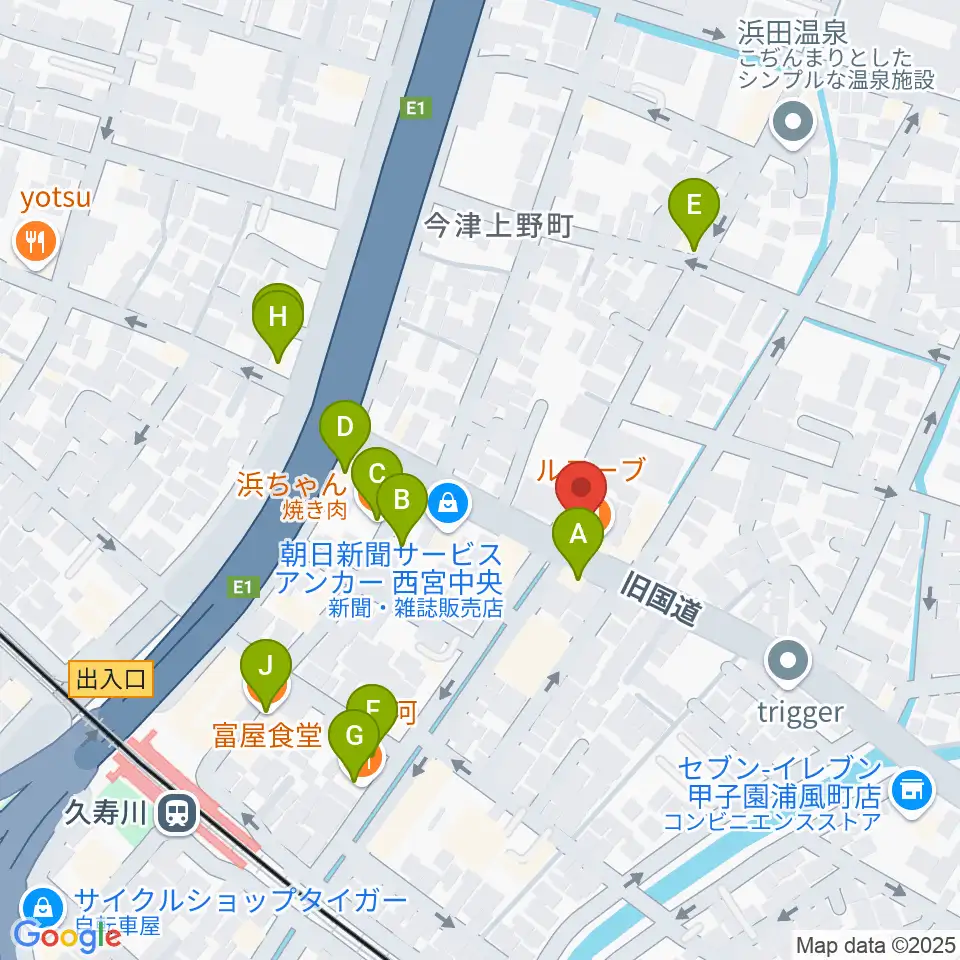 有限会社グーターコンパス周辺のファミレス・ファーストフード一覧地図