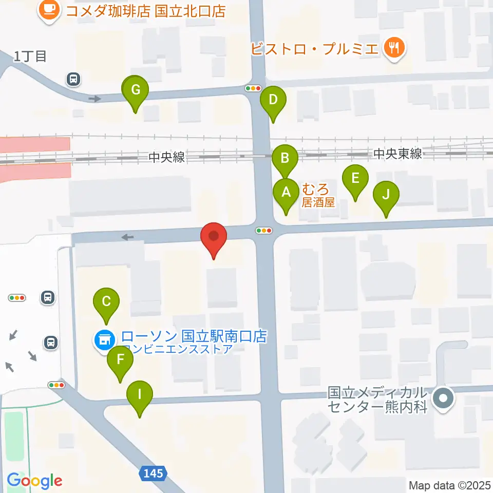 K.STUDIO スタインウェイスタジオ周辺のファミレス・ファーストフード一覧地図