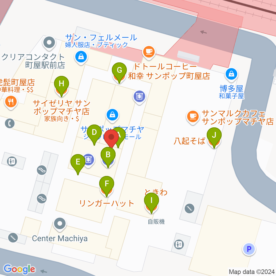 ムーブ町屋周辺のファミレス・ファーストフード一覧地図